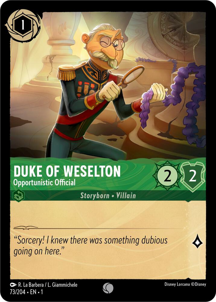 Duke of Weselton - Opportunistic Official - The First Chapter