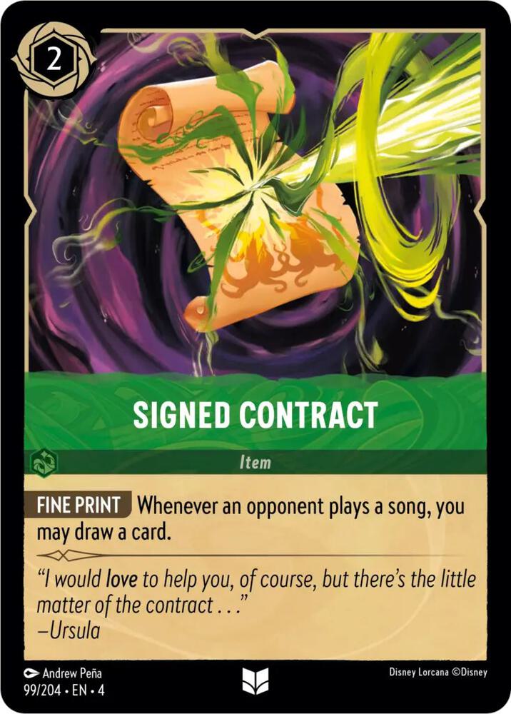 Signed Contract - Ursula's Return